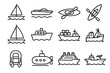 © ZubVector - Collection of simple boat and ship line icons for nautical themes