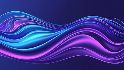 Wall Mural - abstract neon wave: vibrant purple and blue swirls
