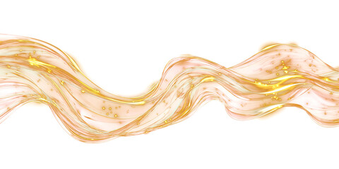 Canvas Print - abstract golden wave on transparent background. 3d. luxury banner background. shiny wave. design ele