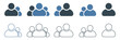 © SumonIslam - Set of people group icons in flat and line art design. Vector symbols representing users, team, community, and social network connections