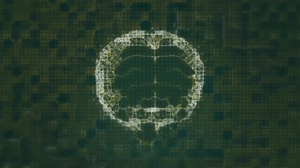 Wall Mural - digital brain animation symbolizes global science research connections.