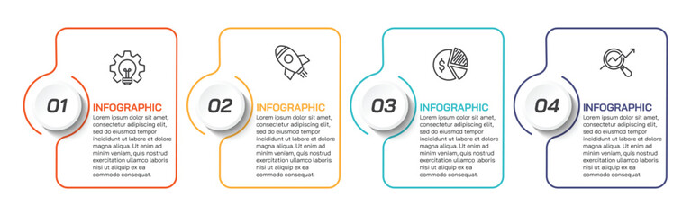 Wall Mural - steps business data visualization timeline process infographic template design with icons