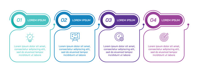 Wall Mural - steps business data visualization timeline process infographic template design with icons