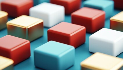 Colorful Abstract Blocks in Various Shapes and Arrangements