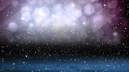 Wall Mural - animation of light spots over snow falling