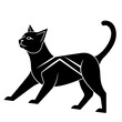 © Sadek - High Contrast Black Cat Stretching Silhouette Vector for Prints Logos Stickers and Digital Design Assets