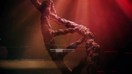 Wall Mural - animation of interference over dna strand
