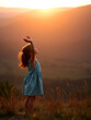 © Lauren - Thankful Girl Praising the Lord at Sunrise in Serene Landscape