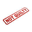 © power stock - Transparent background red rubber stamp with the words not guilty isolated on transparent background