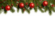 © mr Wajed - Christmas fir branches with red ornaments isolated on transparent background