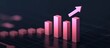 © Shehlla - Pink bar graph showing upward trend and growth in business and finance representing success