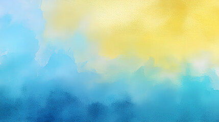 Wall Mural - Light blue and yellow gradient watercolor background, texture Stock Illustration