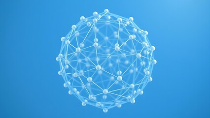Futuristic blue and white spherical structure with interconnected nodes, symbolizing networks.
