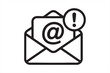 © ALI - Message alert icon envelope with at sign and exclamation vector