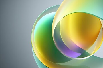 Abstract swirling ribbons of vibrant colors on a muted background