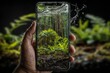 © R - Eco-friendly devices: bridging technology and nature conservation. Resource conservation. The future of business: embracing digital over paper for sustainability. Tech and nature.