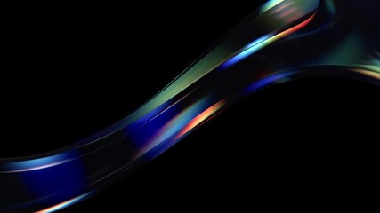 Wall Mural - abstract animation, glass shape with color refraction effect, 4k seamless looped video, 3d render