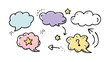 © Ghgs - Colorful hand drawn speech bubbles with stars and question mark thought bubble dialogue