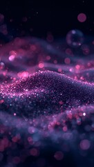 Wall Mural - How digital bokeh waves and particle animations enhance artificial intelligence visualization and futuristic data representation techniques