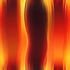 Wall Mural - abstract fiery orange and black wavy lines background