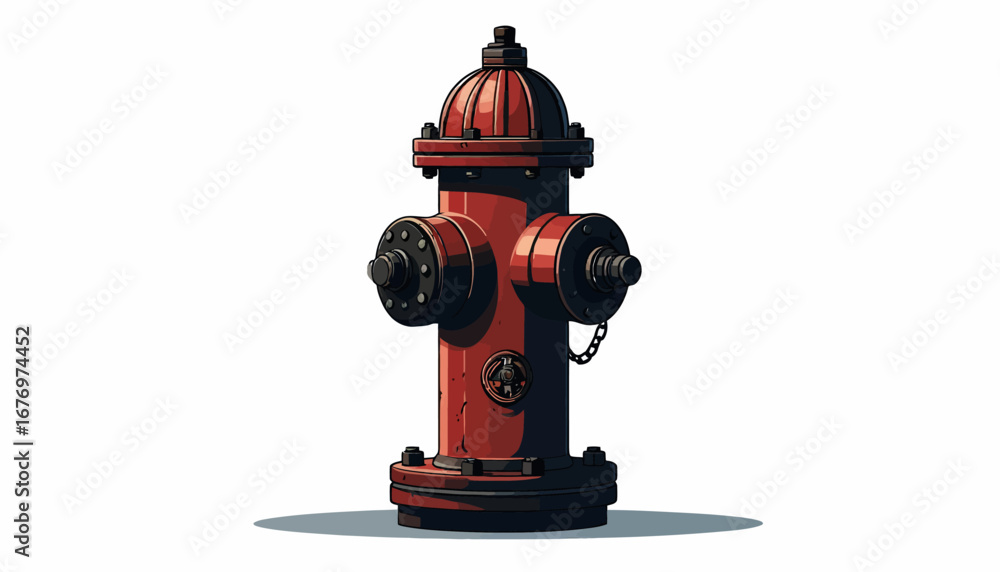 Red Fire Hydrant Vector Illustration A Detailed Look at a Classic Fire ...