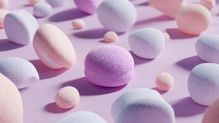 Floating round colorful objects minimal abstract artistic photography modern composition
