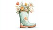 © Vilius - watercolor flowers in a rain boot