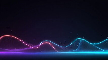 Wall Mural - a 3d rendering of blue space lines serves as a background, accompanied by an abstract blue wave for 