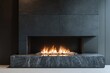 © Ibe - Modern fireplace with dark stone surround