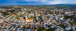 Aerial wide view around the city Stockerau in Austria on a sunny autumn day