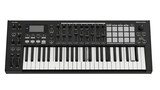 Midi keyboard controller music production studio equipment instrument digital audio workstation black and white keys on transparent background