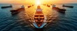 © Jack - Futuristic shipping port with tankers fueled by biomass maritime energy, symbolizing decarbonization of global trade.
