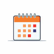 © Oleg - Simple Calendar Icon with Spiral Binding and Marked Dates