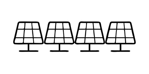 Wall Mural - Vector art of four solar panel icon in vector format