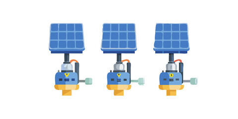 Wall Mural - Vector art of solar panel unit for clean and renewable energy
