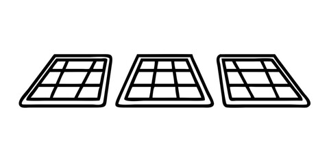 Wall Mural - Vector art of three solar panel icons, renewable energy source
