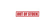 © VectorCraze - Bold red “OUT OF STOCK” text in rectangular border on white background — clear signage for product unavailability and inventory status