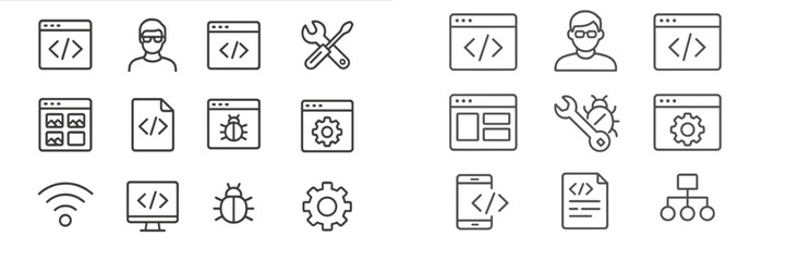 Software development icons collection