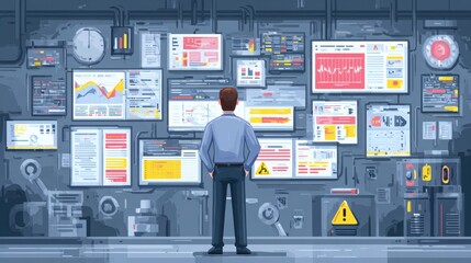 Incident management, business technology concept. Operational excellence in IT operations. Process of efficiently identifying, diagnosing and resolving unexpected problems that occur in IT systems.