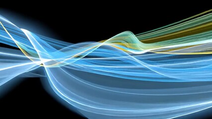 Wall Mural - dynamic abstract visual composition with wide angle view and static flowing lines in bright colors