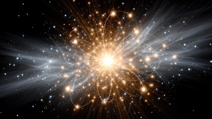 Wall Mural - Mesmerizing Cosmic Scene with Stars and Light Effects in Wide Angle Perspective