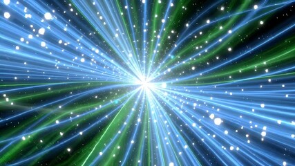 Wall Mural - mesmerizing cosmic exploration in wide angle shot with dynamic blue and green energy patterns