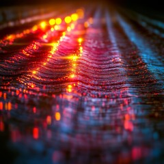 Wall Mural - abstract glowing tech pattern