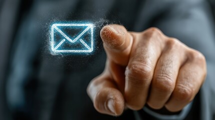 A businessman immediately sends an email