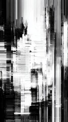 Wall Mural - stunning photo of abstract distorted black white motion glitch overlay effect distress texture. mono