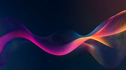 Wall Mural - dynamic, flowing lines create a vibrant abstract design with a dark background.