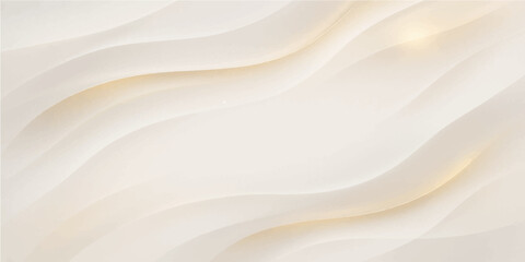 Wall Mural - Silky smooth white and gold satin fabric with flowing curves and a soft, luminous texture
