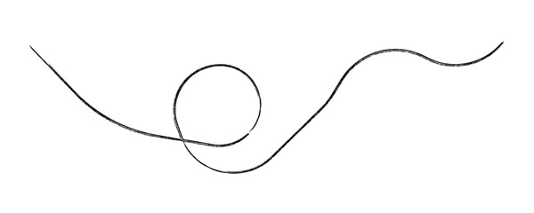 Brush hand drawn squiggle line vector illustration icon, decorative border, accent element, isolated for flexible design use