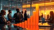 © HOZYFA - Futuristic Financial Growth Illustration – Glowing Holographic Bar Chart Resembling City Skyline