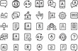 © MdSakibul - Collection of hand-drawn communication and translation icons representing language learning and global connectivity with a sketchy artistic style